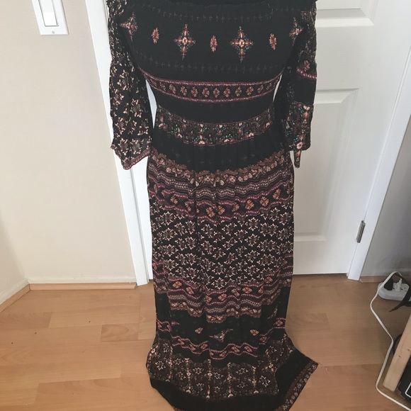 🌾Long Casual Dress with Long Sleeves off Shoulder - Picture 6 of 7